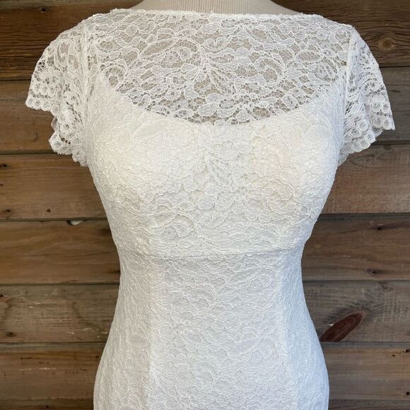 DB Studio White Lace Formal Dress Size 6 EUC - Picture 2 of 7